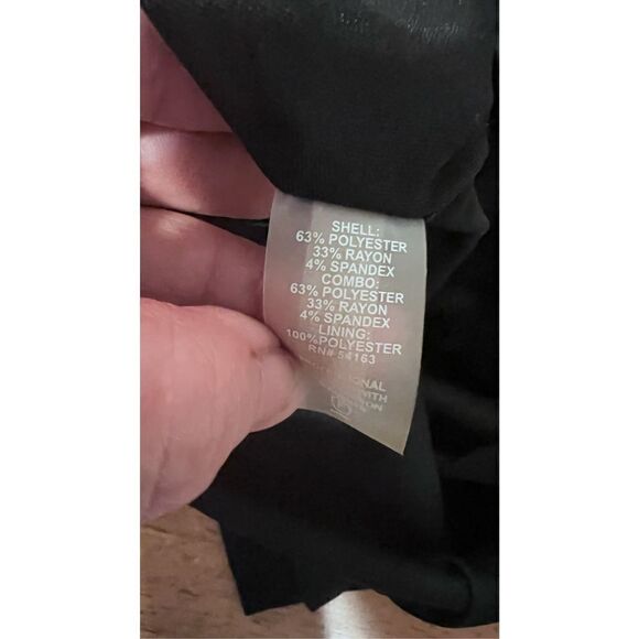 CALVIN KLEIN LITTLE BLACK DRESS RUCHED SQUARE NECK SIDE ZIP A LINE SZ 4 - Picture 9 of 9